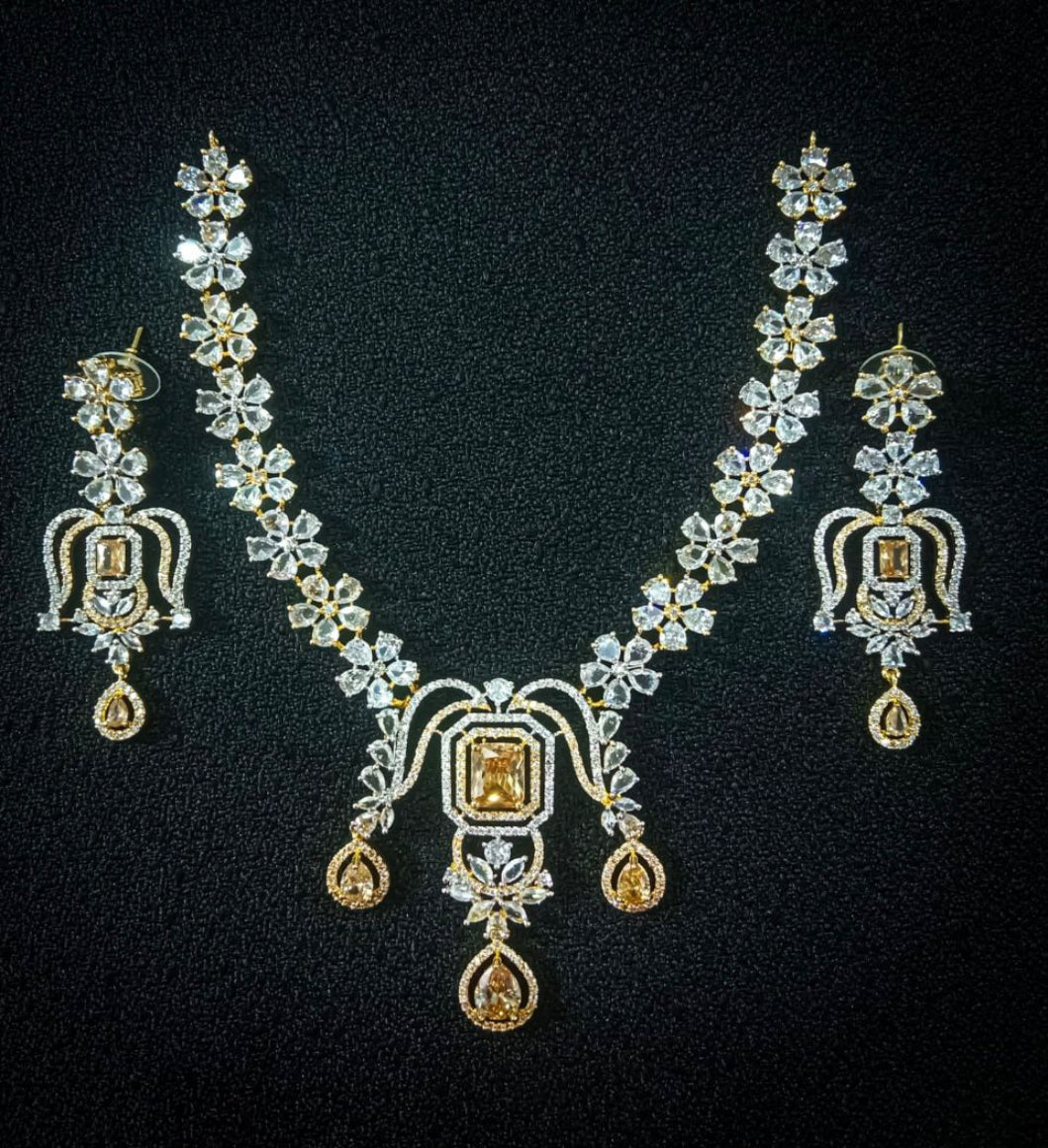 Royal, Floral, And Golden Charm Jewellery Set