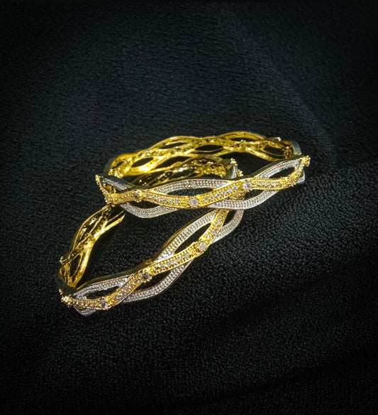 Sliver Bangle With Blue Gemstones