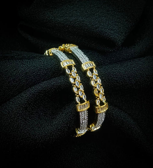 Gold And Sliver With Cut Diamonds