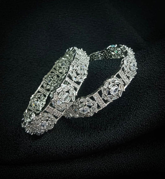 Sliver Stones Bangles